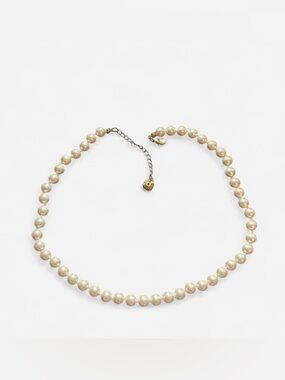 Monet Pearl Necklace in Ivory and Gold Accent